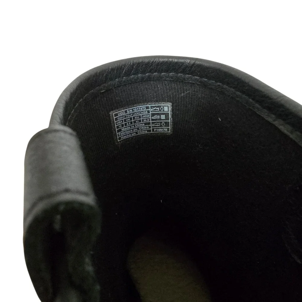 UGG Shaye Tweed Black Rubber Wool Blend Rain Boots Womens Size 10